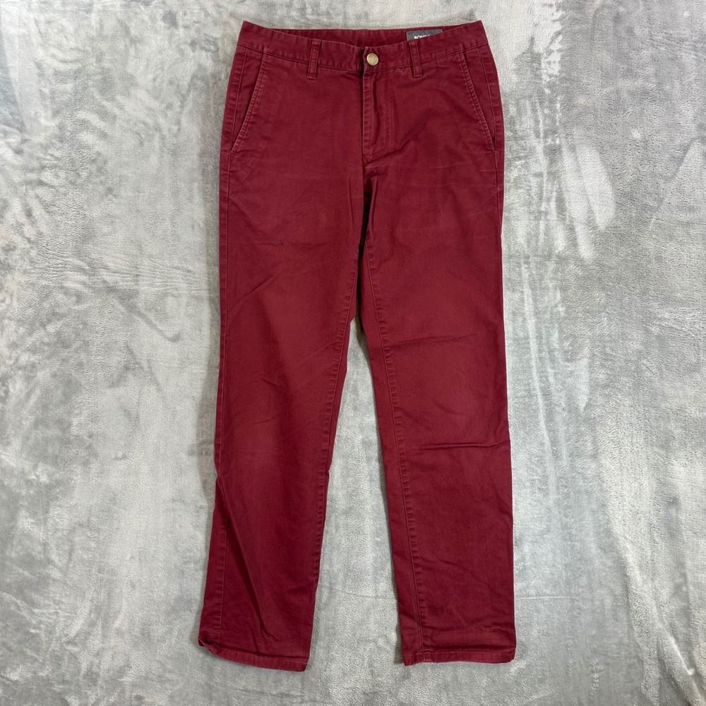 Bonobos Stretch Chino Pants Men's Size 28x30 Burgundy Red Cotton Trousers